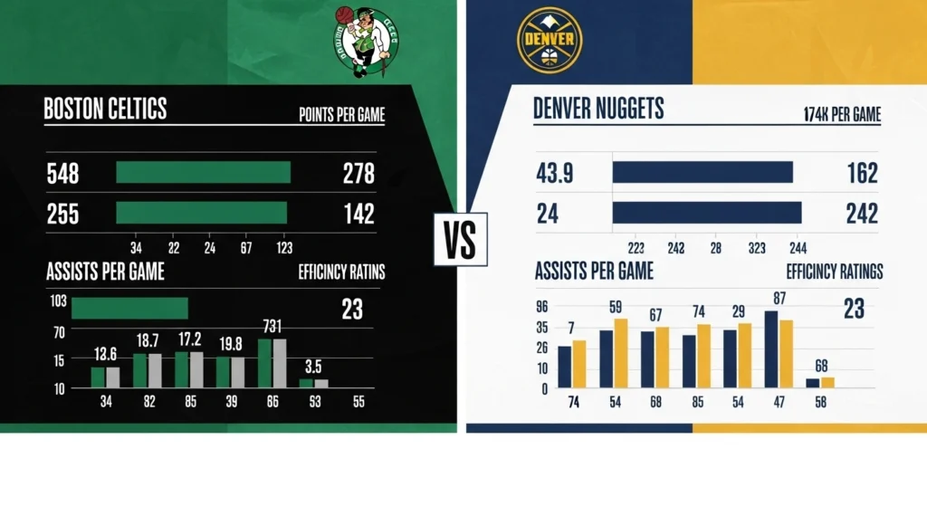 boston celtics vs denver nuggets match player stats